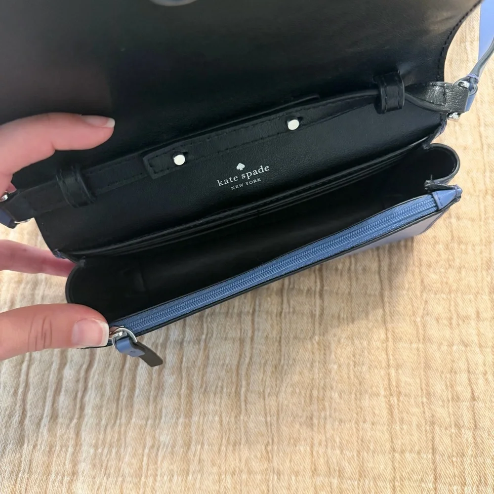 Kate Spade Navy Crossbody Bag with Scallop Detail - Picture 4 of 12